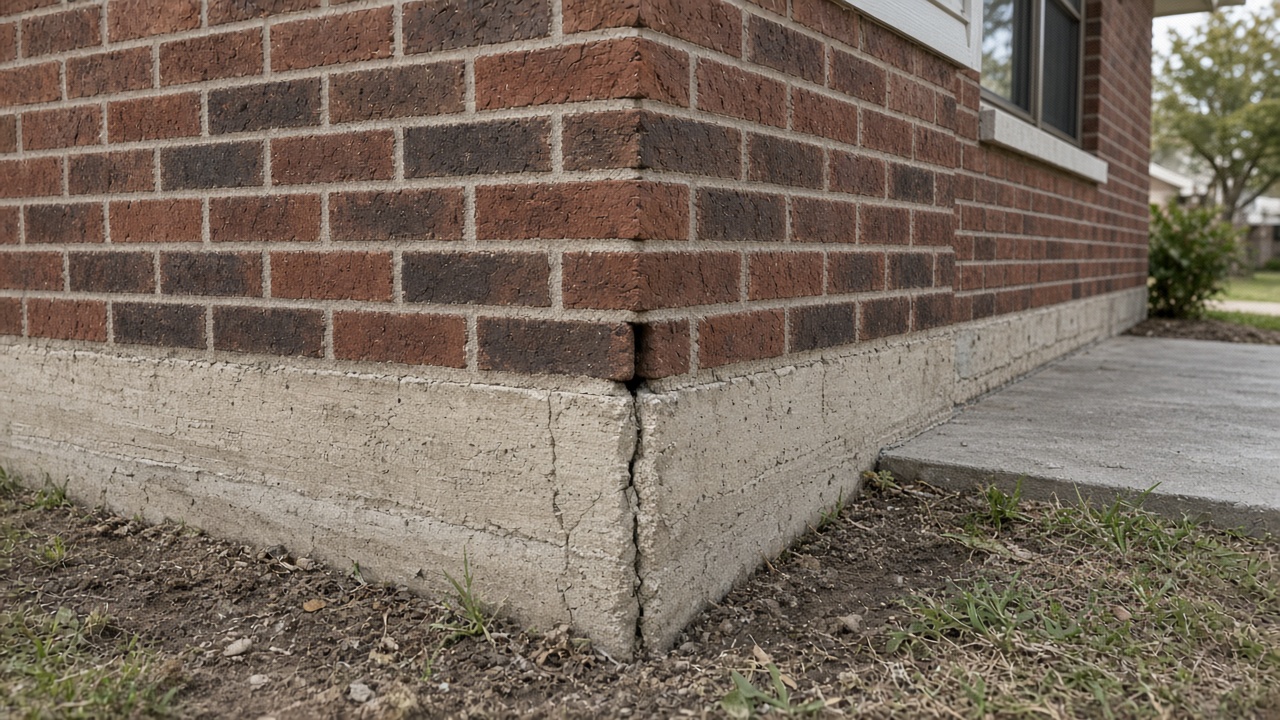 Illustrative example of common foundation symptoms — not work performed by Katy Foundation Estimates.